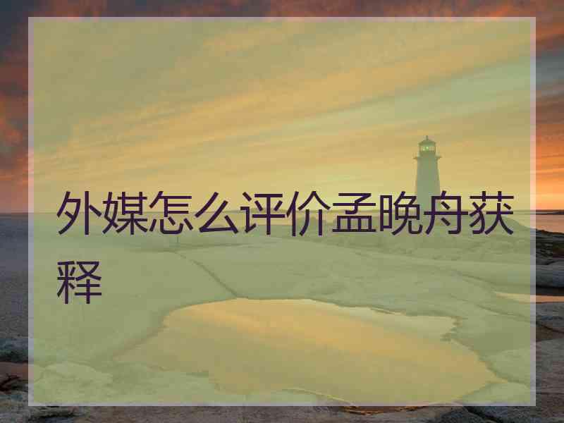 外媒怎么评价孟晚舟获释