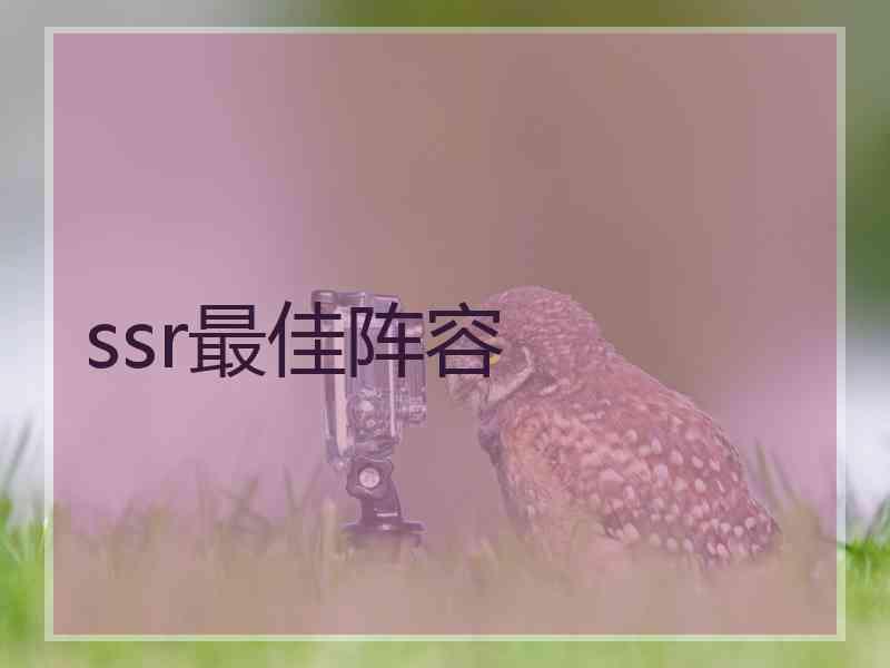 ssr最佳阵容