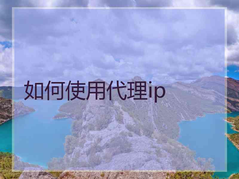 如何使用代理ip