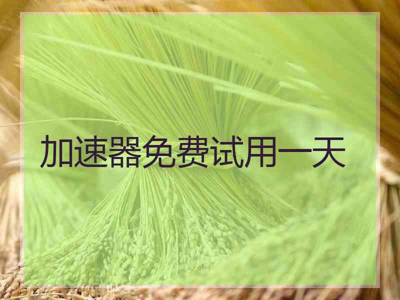 加速器免费试用一天