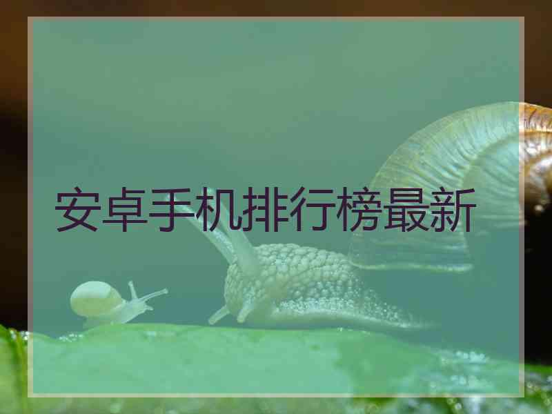 安卓手机排行榜最新