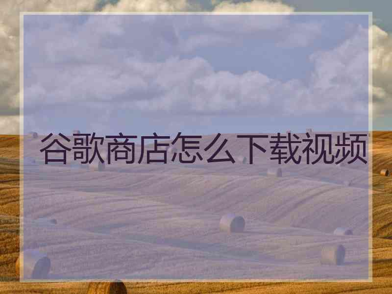 谷歌商店怎么下载视频