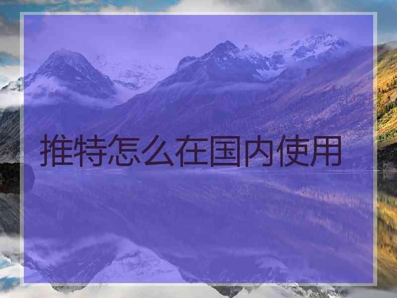 推特怎么在国内使用