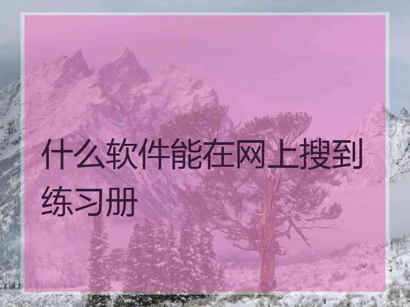 什么软件能在网上搜到练习册