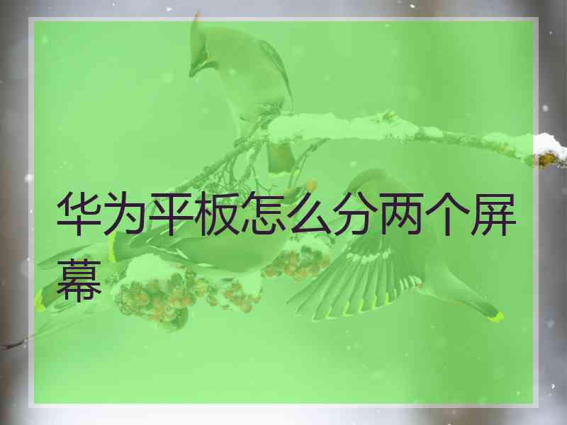 华为平板怎么分两个屏幕