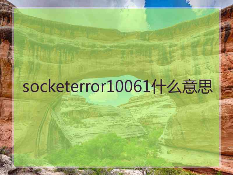 socketerror10061什么意思