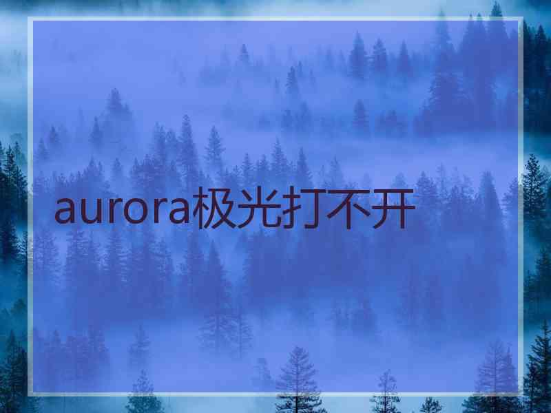 aurora极光打不开