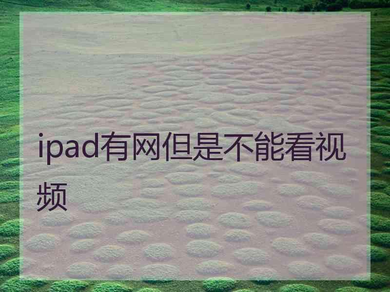 ipad有网但是不能看视频