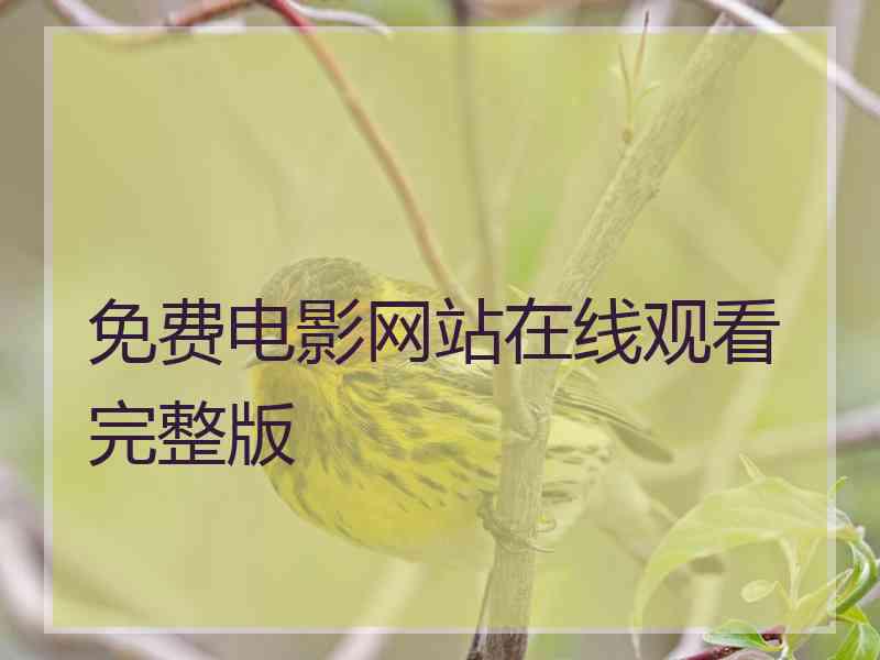 免费电影网站在线观看完整版