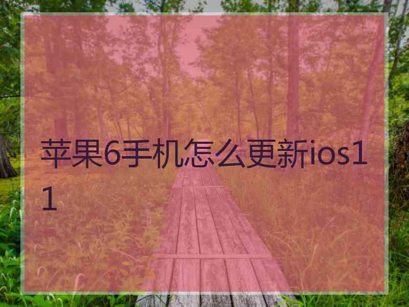 苹果6手机怎么更新ios11