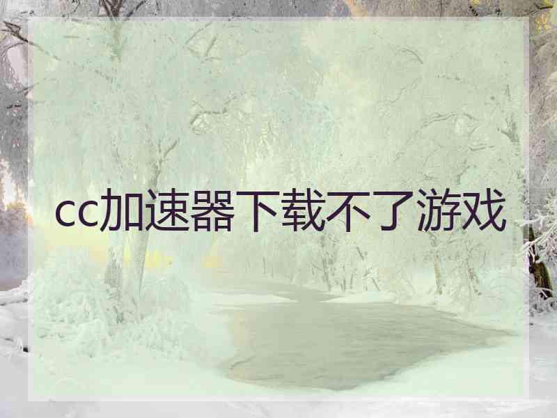 cc加速器下载不了游戏