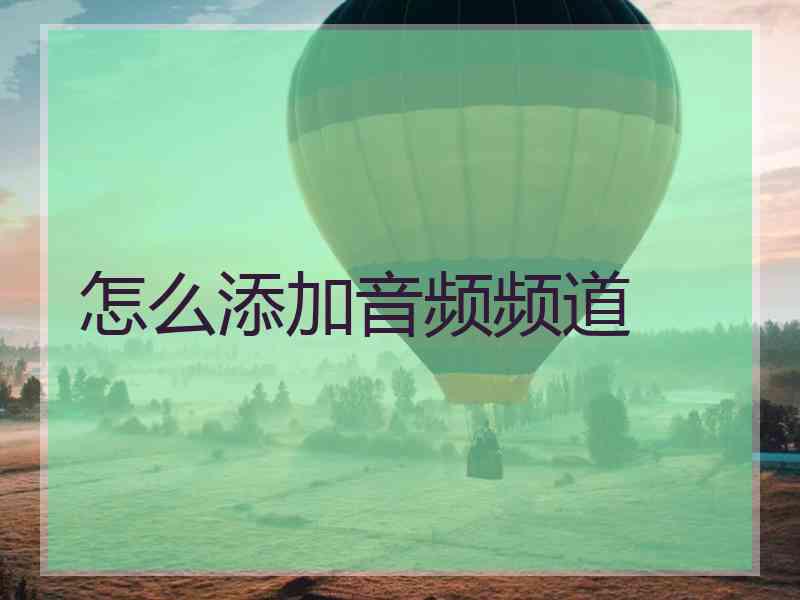怎么添加音频频道
