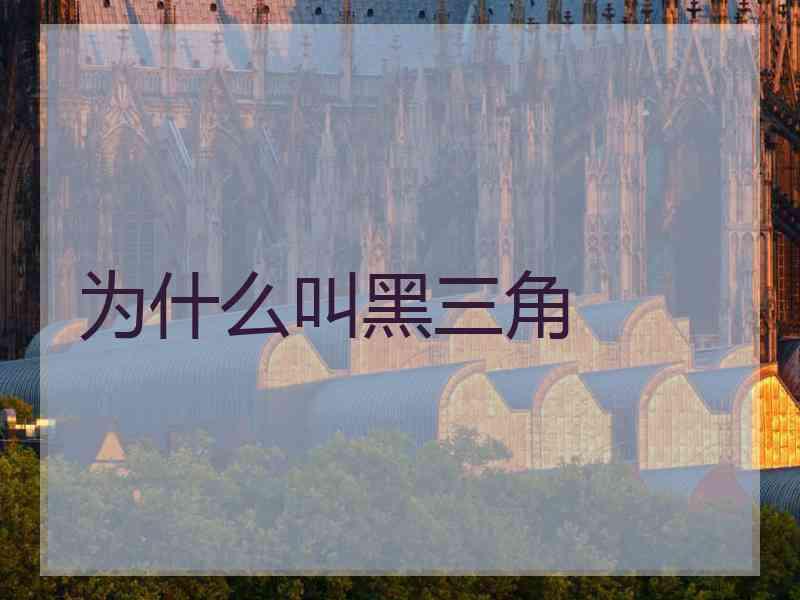 为什么叫黑三角