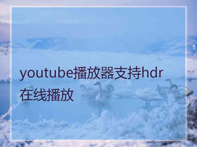 youtube播放器支持hdr在线播放
