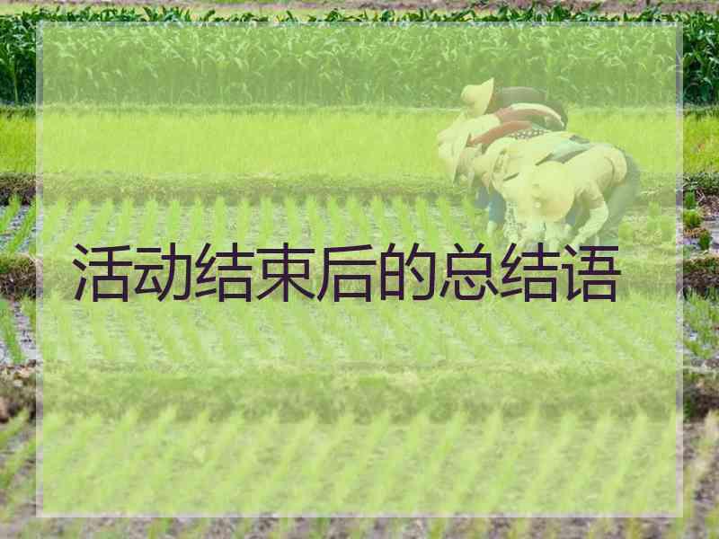 活动结束后的总结语