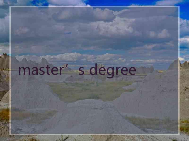 master’s degree