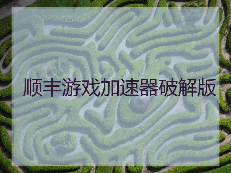 顺丰游戏加速器破解版
