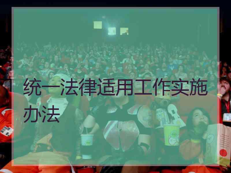 统一法律适用工作实施办法