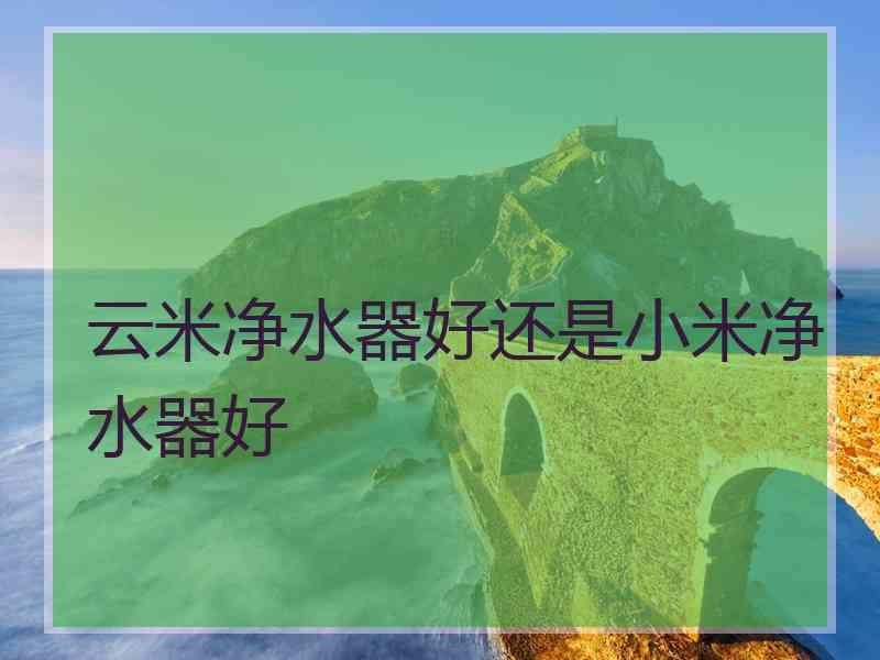 云米净水器好还是小米净水器好
