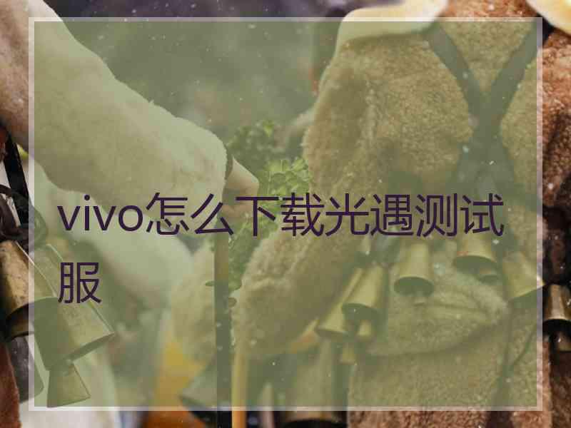 vivo怎么下载光遇测试服
