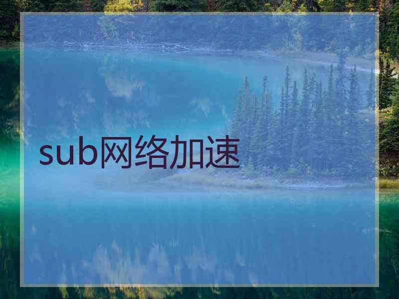 sub网络加速