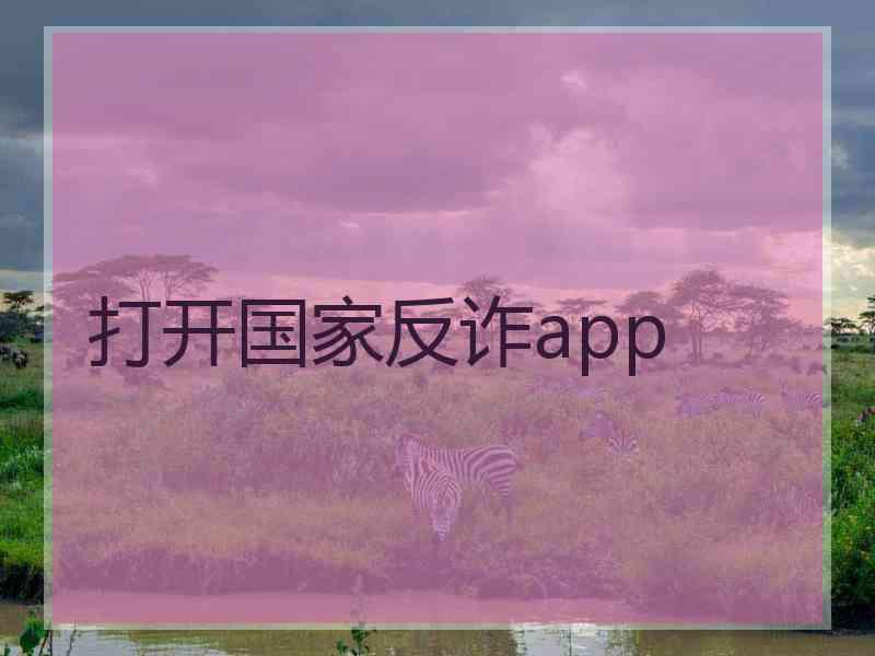 打开国家反诈app
