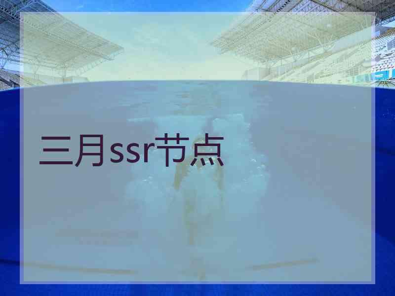 三月ssr节点