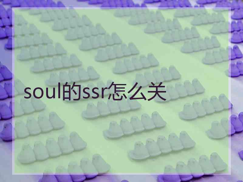 soul的ssr怎么关