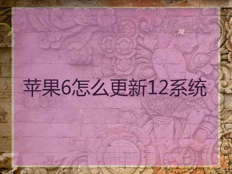苹果6怎么更新12系统