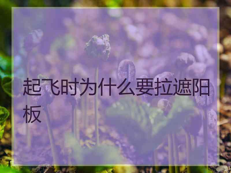 起飞时为什么要拉遮阳板