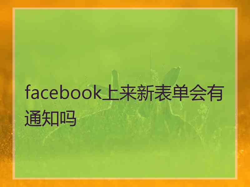 facebook上来新表单会有通知吗