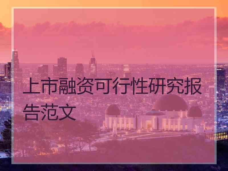 上市融资可行性研究报告范文
