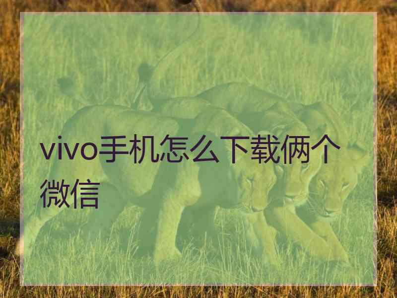 vivo手机怎么下载俩个微信