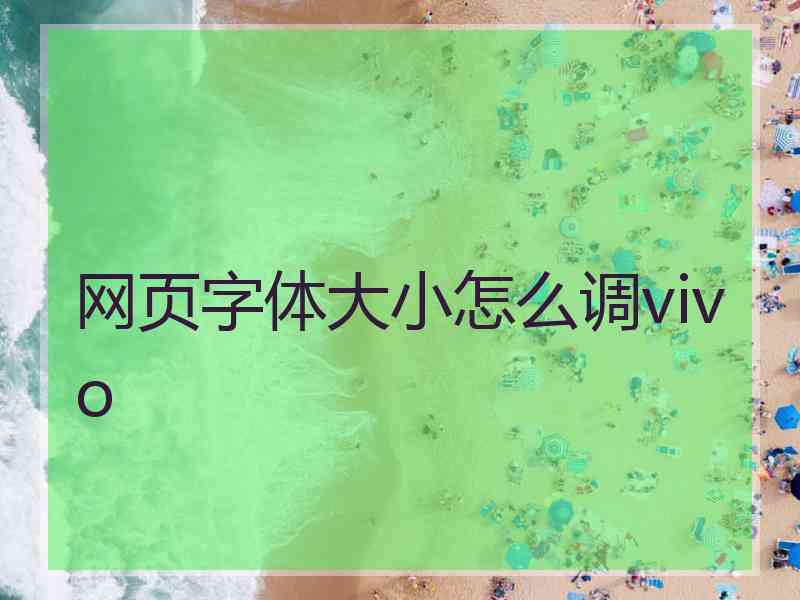 网页字体大小怎么调vivo