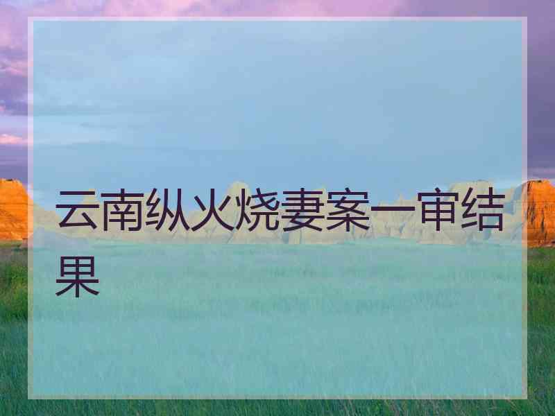 云南纵火烧妻案一审结果