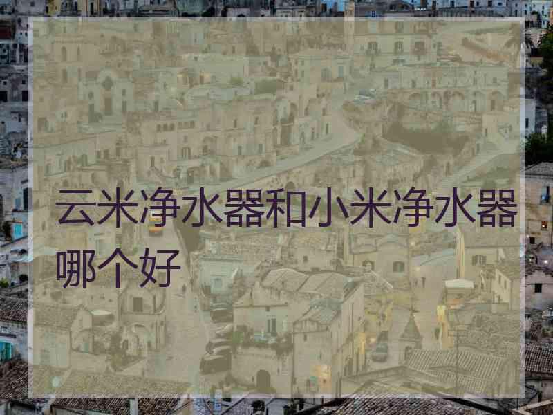 云米净水器和小米净水器哪个好
