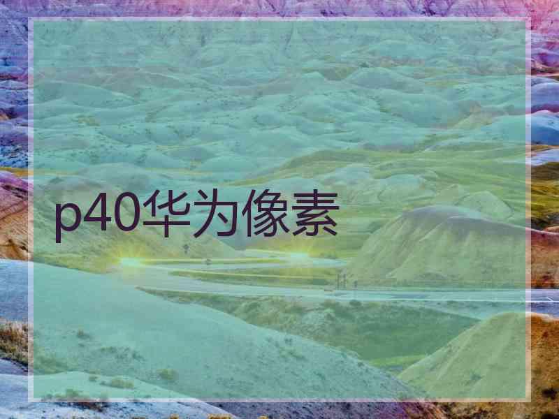 p40华为像素