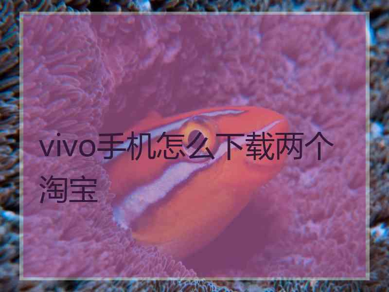 vivo手机怎么下载两个淘宝