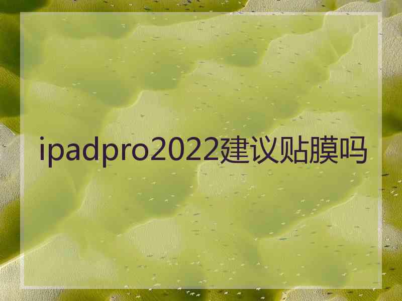 ipadpro2022建议贴膜吗