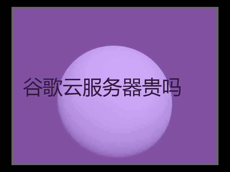 谷歌云服务器贵吗