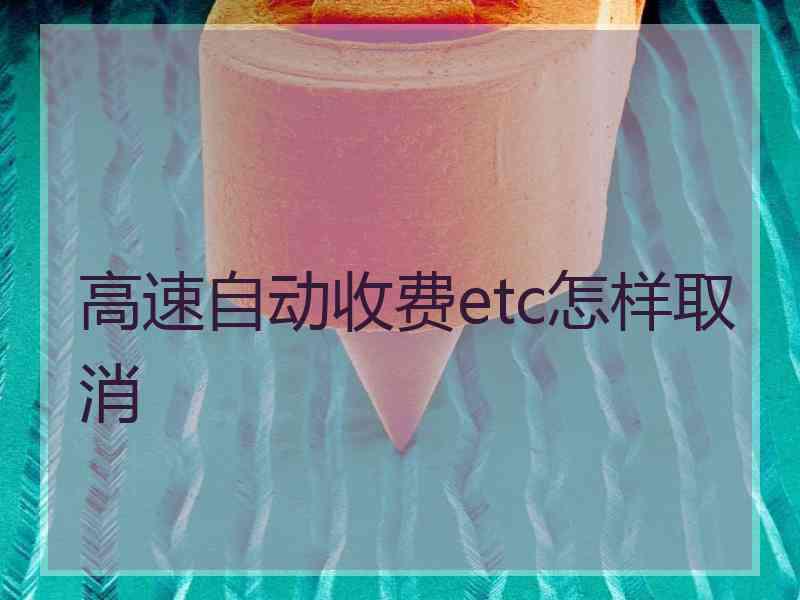 高速自动收费etc怎样取消