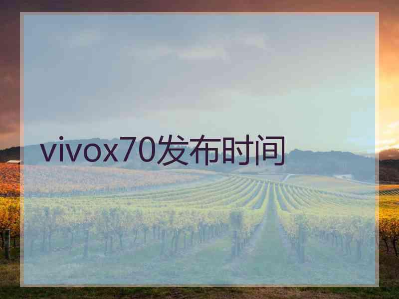 vivox70发布时间