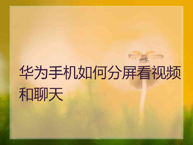 华为手机如何分屏看视频和聊天
