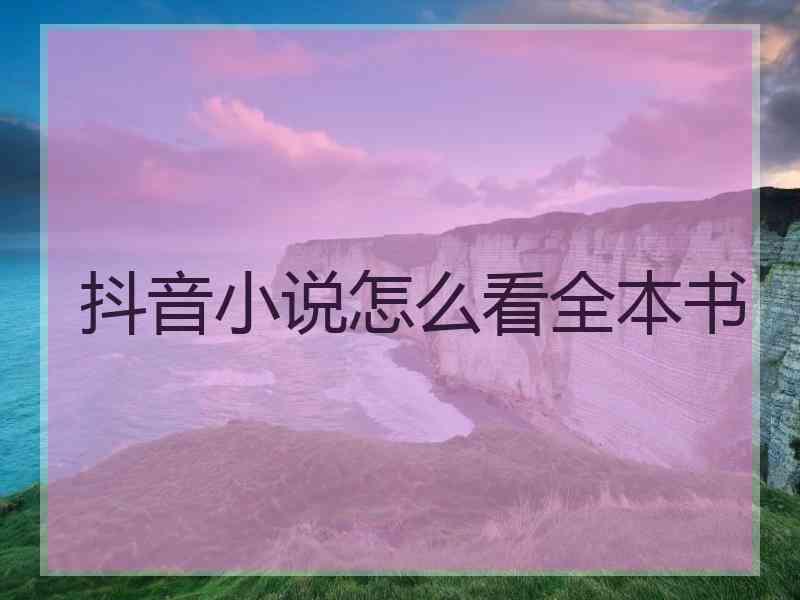 抖音小说怎么看全本书