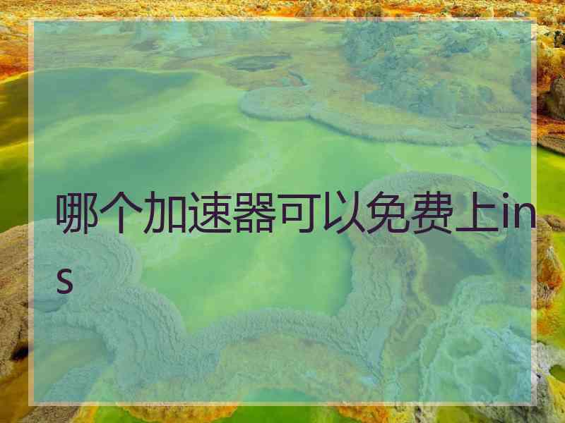 哪个加速器可以免费上ins