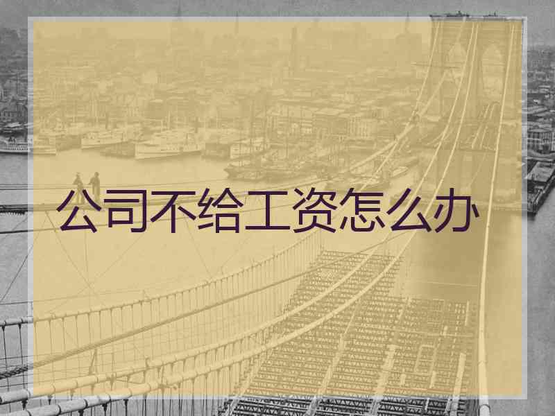 公司不给工资怎么办