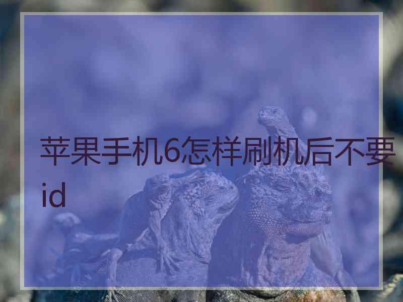 苹果手机6怎样刷机后不要id