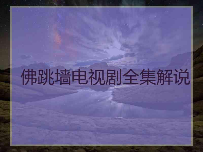 佛跳墙电视剧全集解说