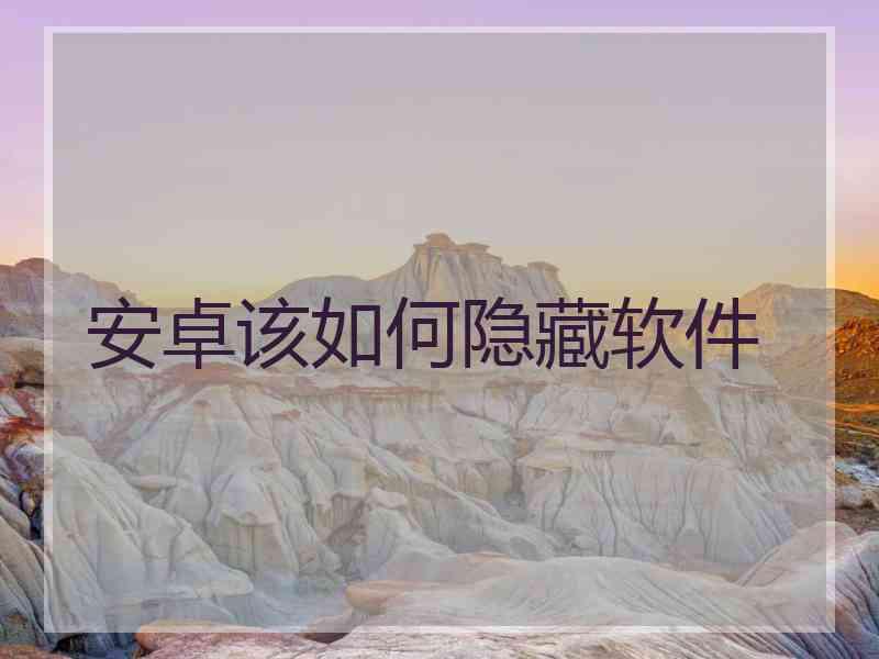 安卓该如何隐藏软件
