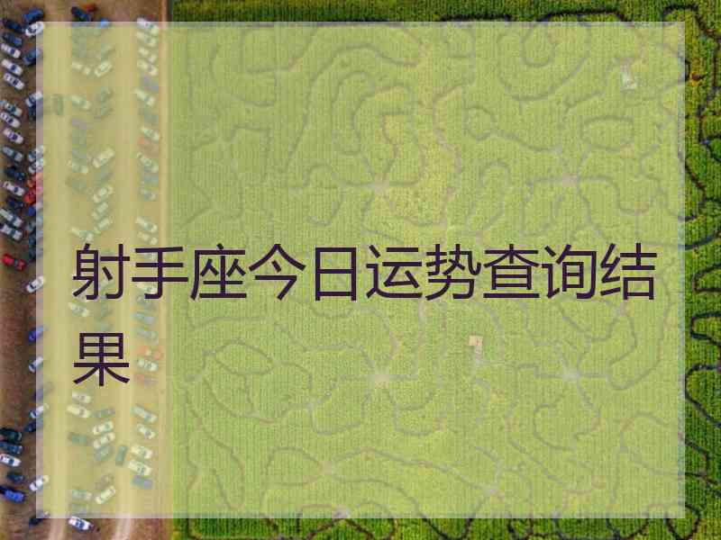 射手座今日运势查询结果